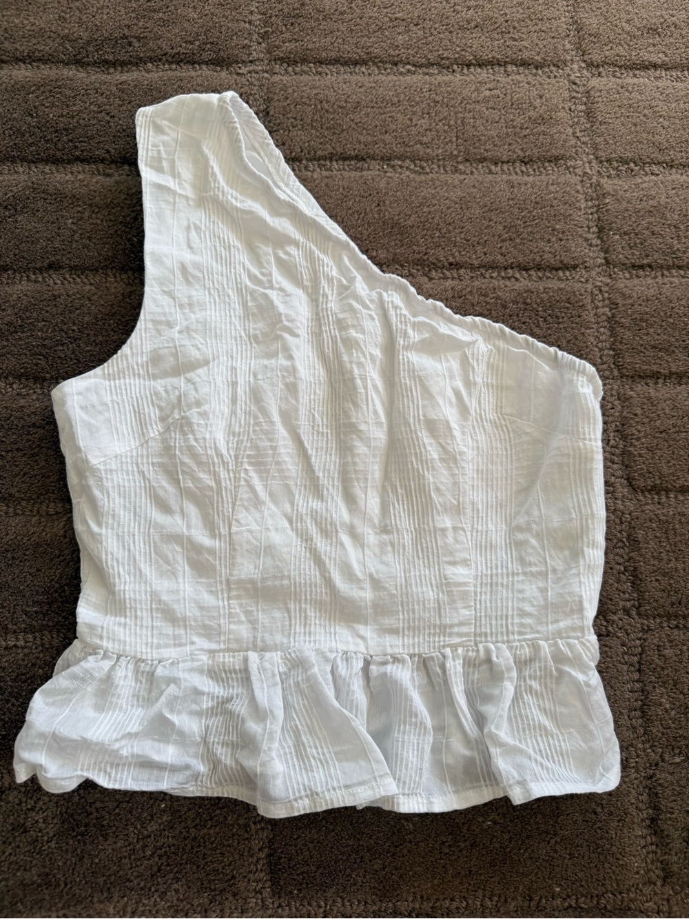 Petal & Pup Cream Scoop Neck One Shoulder Top